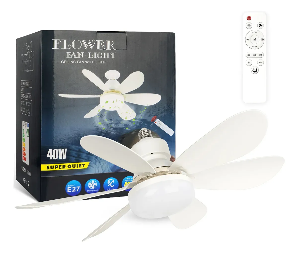 LAMPARA VENTILADOR DE TECHO SILENCIOSO CON LUZ LED